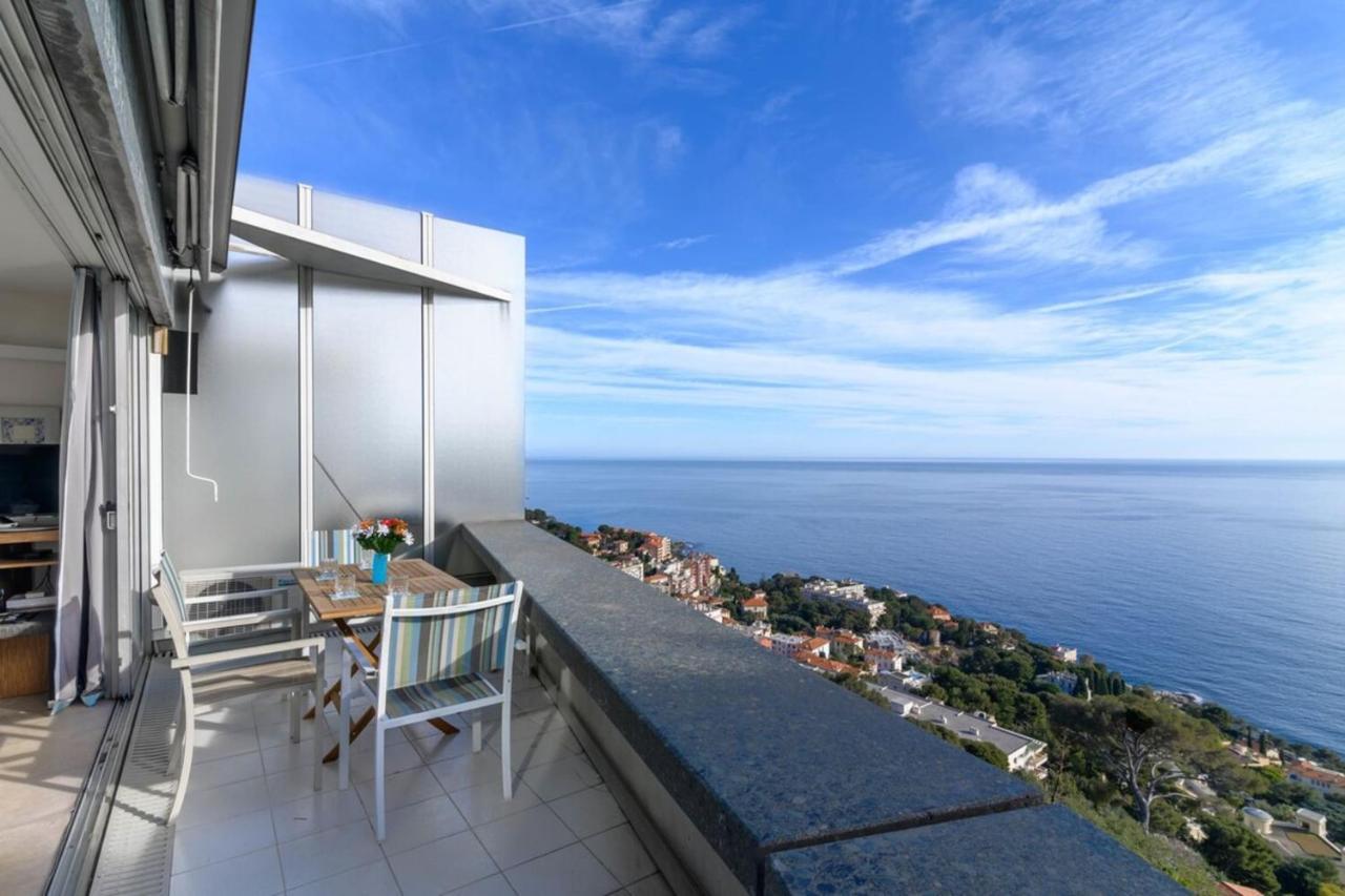Air-Conditioned Apartment With Sea View Furnished Terrace & Parking Cap-d'Ail Kültér fotó